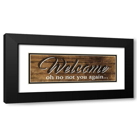 Welcome Black Modern Wood Framed Art Print with Double Matting by Villa, Mlli