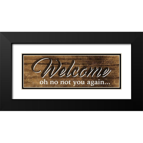 Welcome Black Modern Wood Framed Art Print with Double Matting by Villa, Mlli