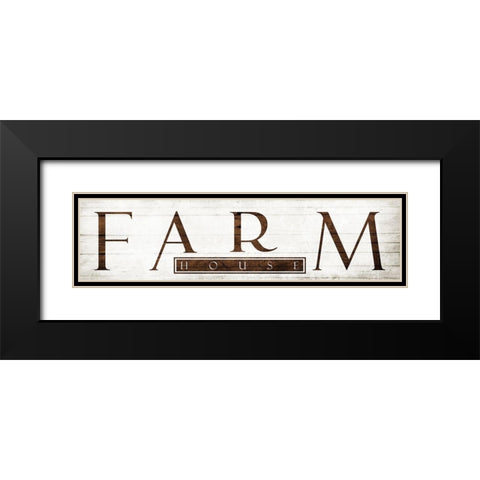 Farm House Title Black Modern Wood Framed Art Print with Double Matting by Villa, Mlli