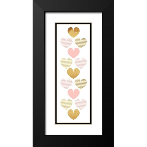Crossed Heart Black Modern Wood Framed Art Print with Double Matting by Villa, Mlli