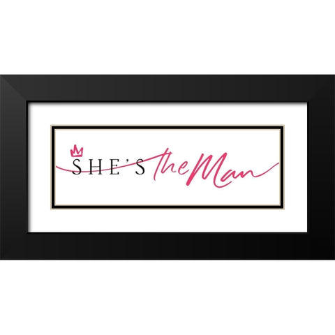 Shes The Man Black Modern Wood Framed Art Print with Double Matting by Villa, Mlli