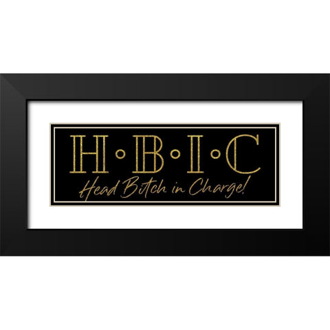 HBIC Gold Black Modern Wood Framed Art Print with Double Matting by Villa, Mlli