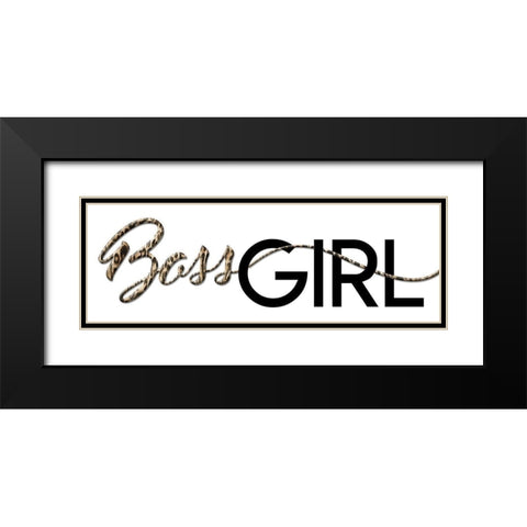Boss Girl Black Modern Wood Framed Art Print with Double Matting by Villa, Mlli