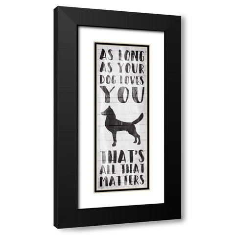 Dog Love Black Modern Wood Framed Art Print with Double Matting by Villa, Mlli