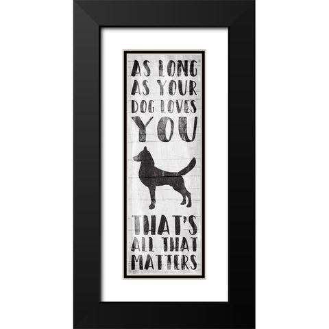 Dog Love Black Modern Wood Framed Art Print with Double Matting by Villa, Mlli