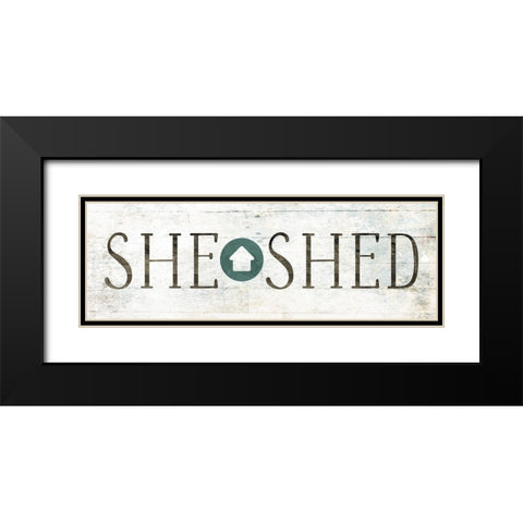She Shed House Black Modern Wood Framed Art Print with Double Matting by Villa, Mlli