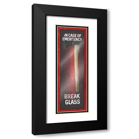 Emergency Axe Black Modern Wood Framed Art Print with Double Matting by Villa, Mlli