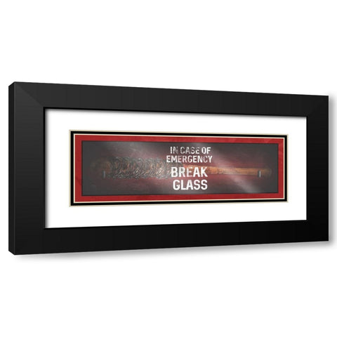 Emergency Bat Black Modern Wood Framed Art Print with Double Matting by Villa, Mlli