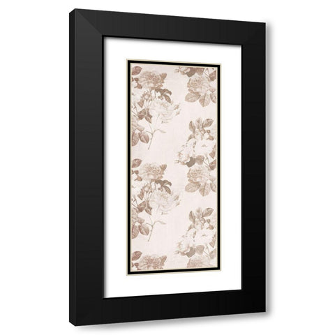 Sepia Flower Pattern Black Modern Wood Framed Art Print with Double Matting by Villa, Milli