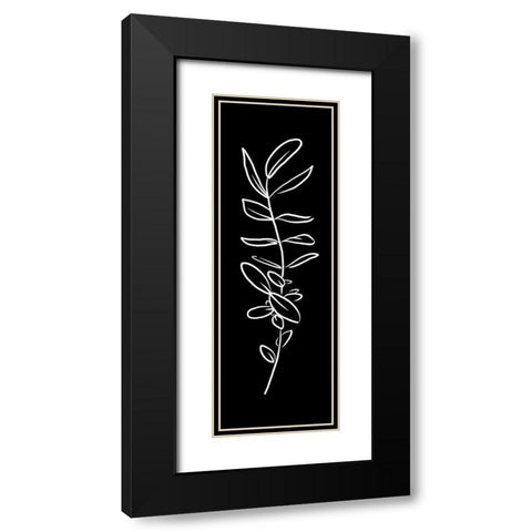 Simple Black Flower Black Modern Wood Framed Art Print with Double Matting by Villa, Milli