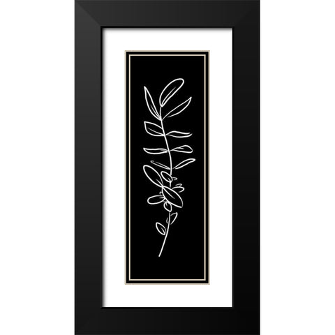 Simple Black Flower Black Modern Wood Framed Art Print with Double Matting by Villa, Milli