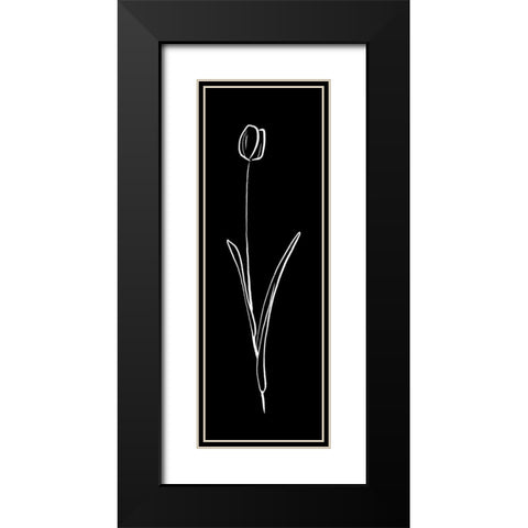 Simple Black Flower 2 Black Modern Wood Framed Art Print with Double Matting by Villa, Milli