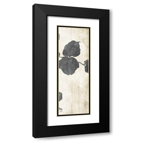 Muted Hanging Leaves 3 Black Modern Wood Framed Art Print with Double Matting by Villa, Milli