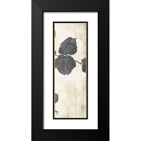 Muted Hanging Leaves 3 Black Modern Wood Framed Art Print with Double Matting by Villa, Milli