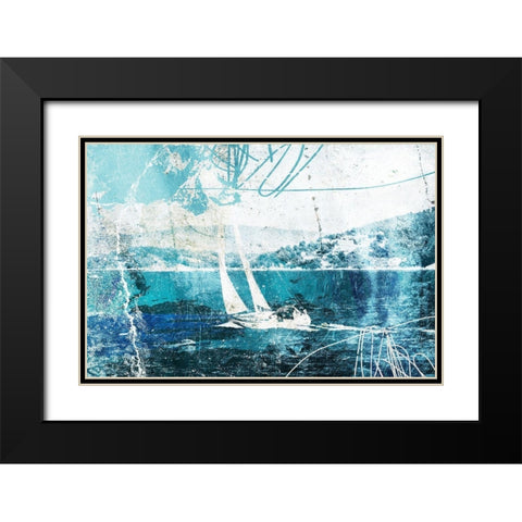 Rough Seas Black Modern Wood Framed Art Print with Double Matting by Villa, Mlli