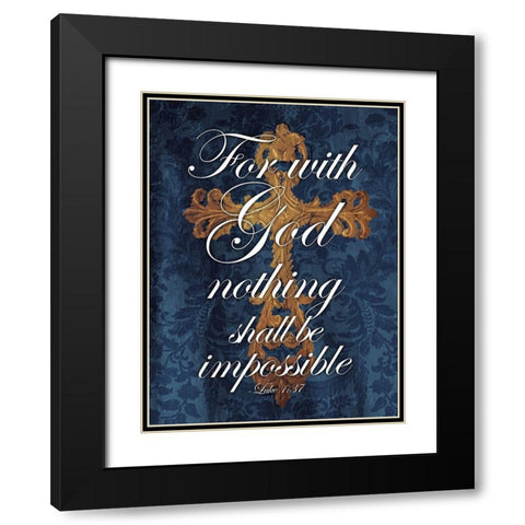 For With God Black Modern Wood Framed Art Print with Double Matting by Villa, Mlli