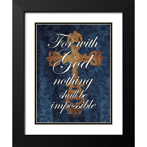For With God Black Modern Wood Framed Art Print with Double Matting by Villa, Mlli