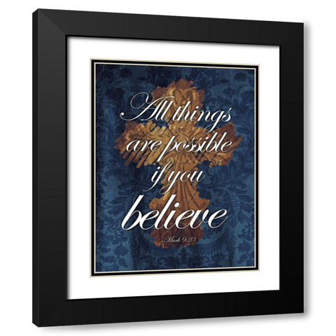 Believe Black Modern Wood Framed Art Print with Double Matting by Villa, Mlli
