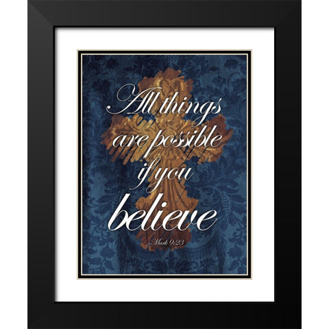 Believe Black Modern Wood Framed Art Print with Double Matting by Villa, Mlli