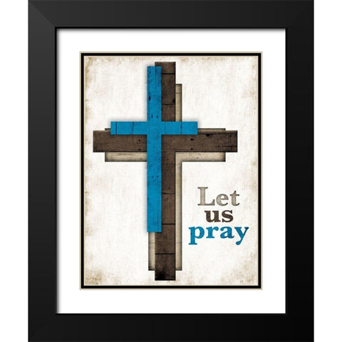 Let Us Pray Black Modern Wood Framed Art Print with Double Matting by Villa, Mlli