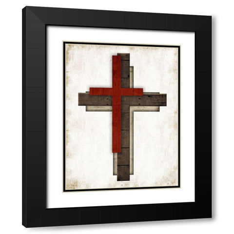 Triple Cross Black Modern Wood Framed Art Print with Double Matting by Villa, Mlli