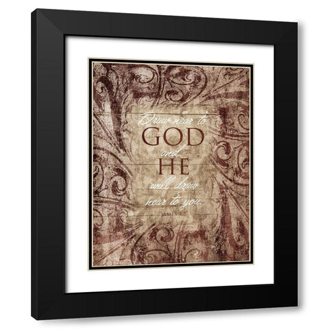 Draw Near Black Modern Wood Framed Art Print with Double Matting by Villa, Mlli
