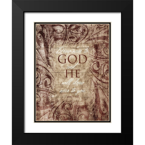 Draw Near Black Modern Wood Framed Art Print with Double Matting by Villa, Mlli