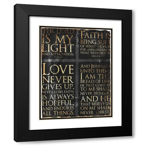 Four Parts Black Modern Wood Framed Art Print with Double Matting by Villa, Mlli