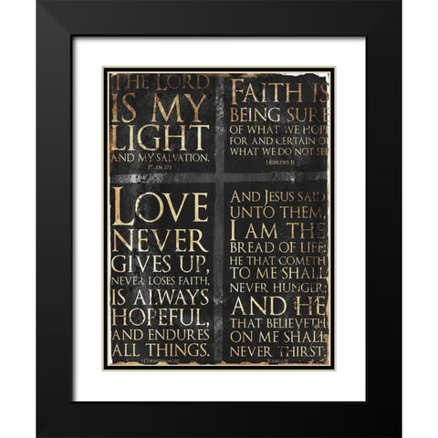 Four Parts Black Modern Wood Framed Art Print with Double Matting by Villa, Mlli