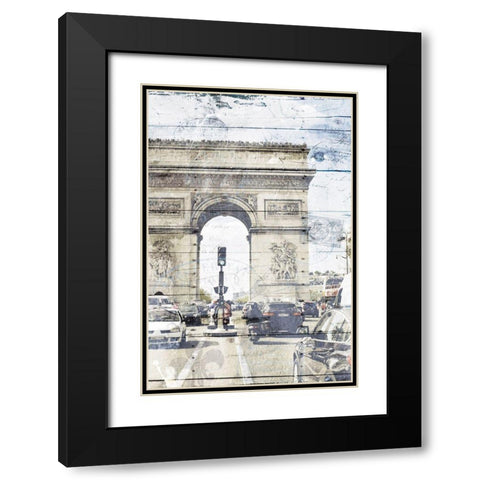 Paris On The Street Mate Black Modern Wood Framed Art Print with Double Matting by Villa, Mlli