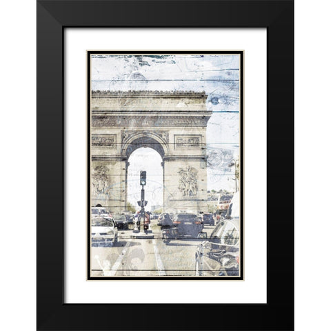 Paris On The Street Mate Black Modern Wood Framed Art Print with Double Matting by Villa, Mlli