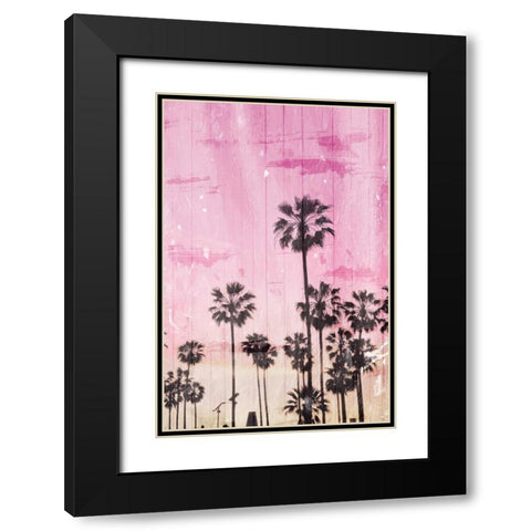 Palm Peach Black Modern Wood Framed Art Print with Double Matting by Villa, Milli