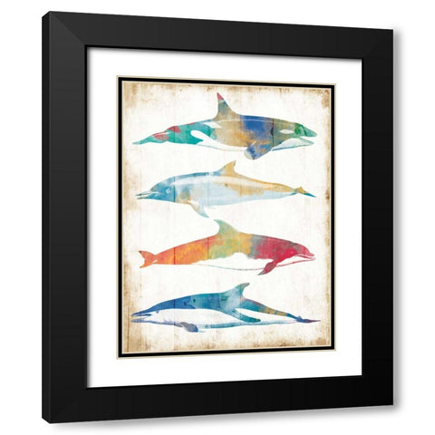 Colorful Sea Life Black Modern Wood Framed Art Print with Double Matting by Villa, Milli