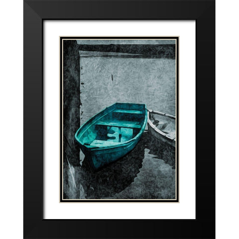 Boat In The Grey Black Modern Wood Framed Art Print with Double Matting by Villa, Milli