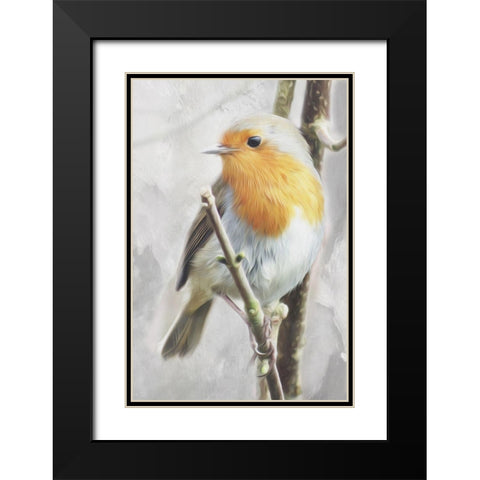 Winter Bird Black Modern Wood Framed Art Print with Double Matting by Villa, Mlli