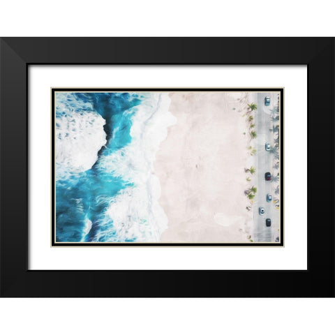 On The Beach Black Modern Wood Framed Art Print with Double Matting by Villa, Mlli