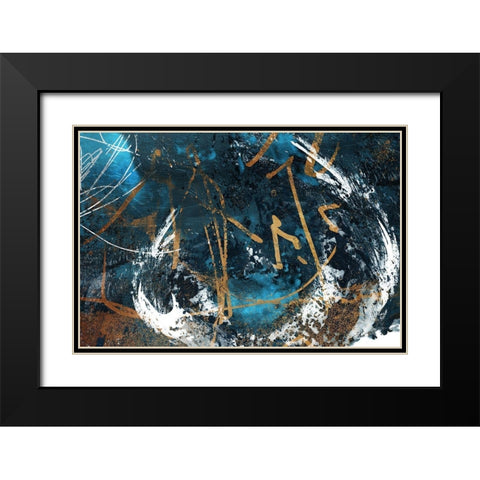 Splash Black Modern Wood Framed Art Print with Double Matting by Villa, Milli