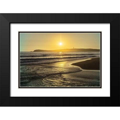 Beach Sun Black Modern Wood Framed Art Print with Double Matting by Villa, Mlli