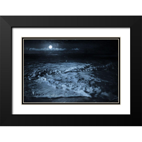 Close Waves at Night Black Modern Wood Framed Art Print with Double Matting by Villa, Milli