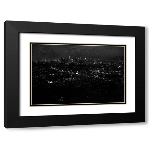 LA Nightlife Black Modern Wood Framed Art Print with Double Matting by Villa, Mlli