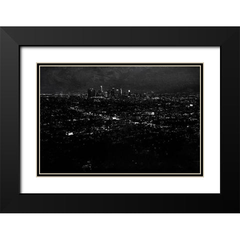 LA Nightlife Black Modern Wood Framed Art Print with Double Matting by Villa, Mlli