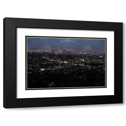 LA Nightlife Color Black Modern Wood Framed Art Print with Double Matting by Villa, Mlli