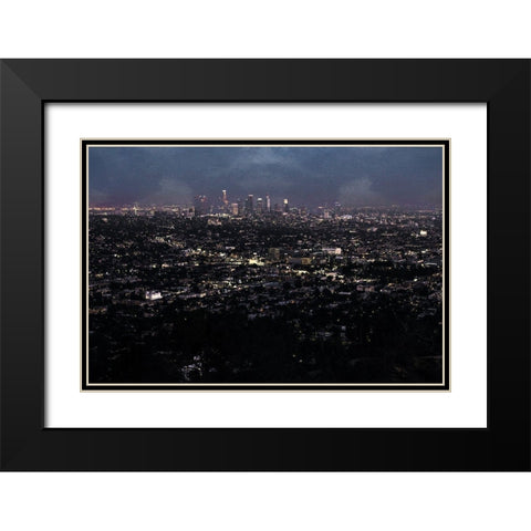 LA Nightlife Color Black Modern Wood Framed Art Print with Double Matting by Villa, Mlli