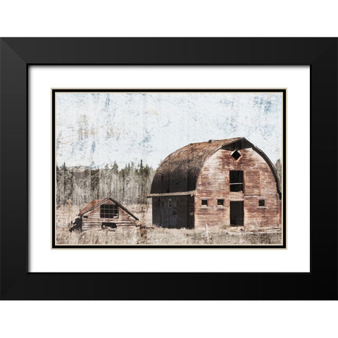 Broken Down Barn Black Modern Wood Framed Art Print with Double Matting by Villa, Mlli