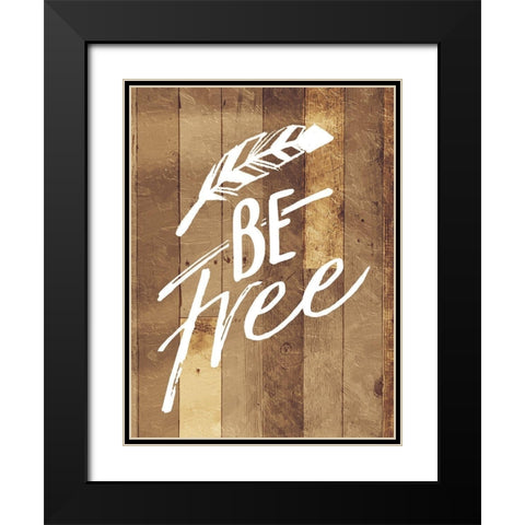 Be Free Feather Black Modern Wood Framed Art Print with Double Matting by Villa, Mlli