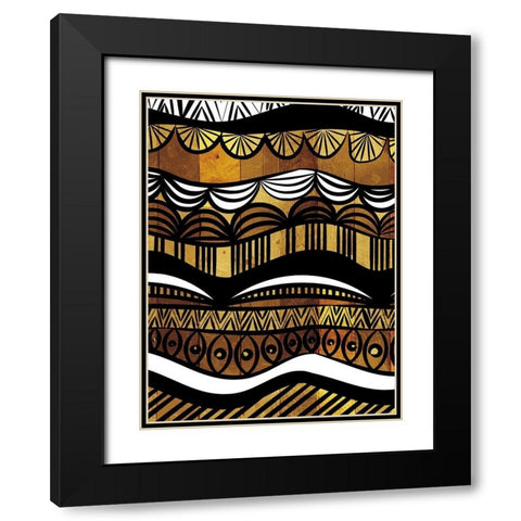 Wood Flow Black Modern Wood Framed Art Print with Double Matting by Villa, Mlli