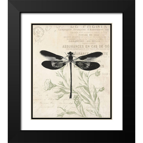 Vintage Insects Black Modern Wood Framed Art Print with Double Matting by Villa, Mlli