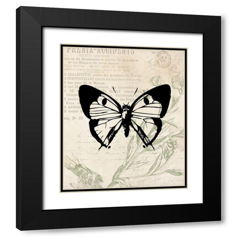 Vintage Insects Two Black Modern Wood Framed Art Print with Double Matting by Villa, Mlli