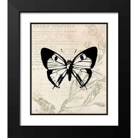 Vintage Insects Two Black Modern Wood Framed Art Print with Double Matting by Villa, Mlli