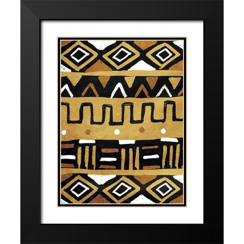 Tribal Meeting Black Modern Wood Framed Art Print with Double Matting by Villa, Mlli